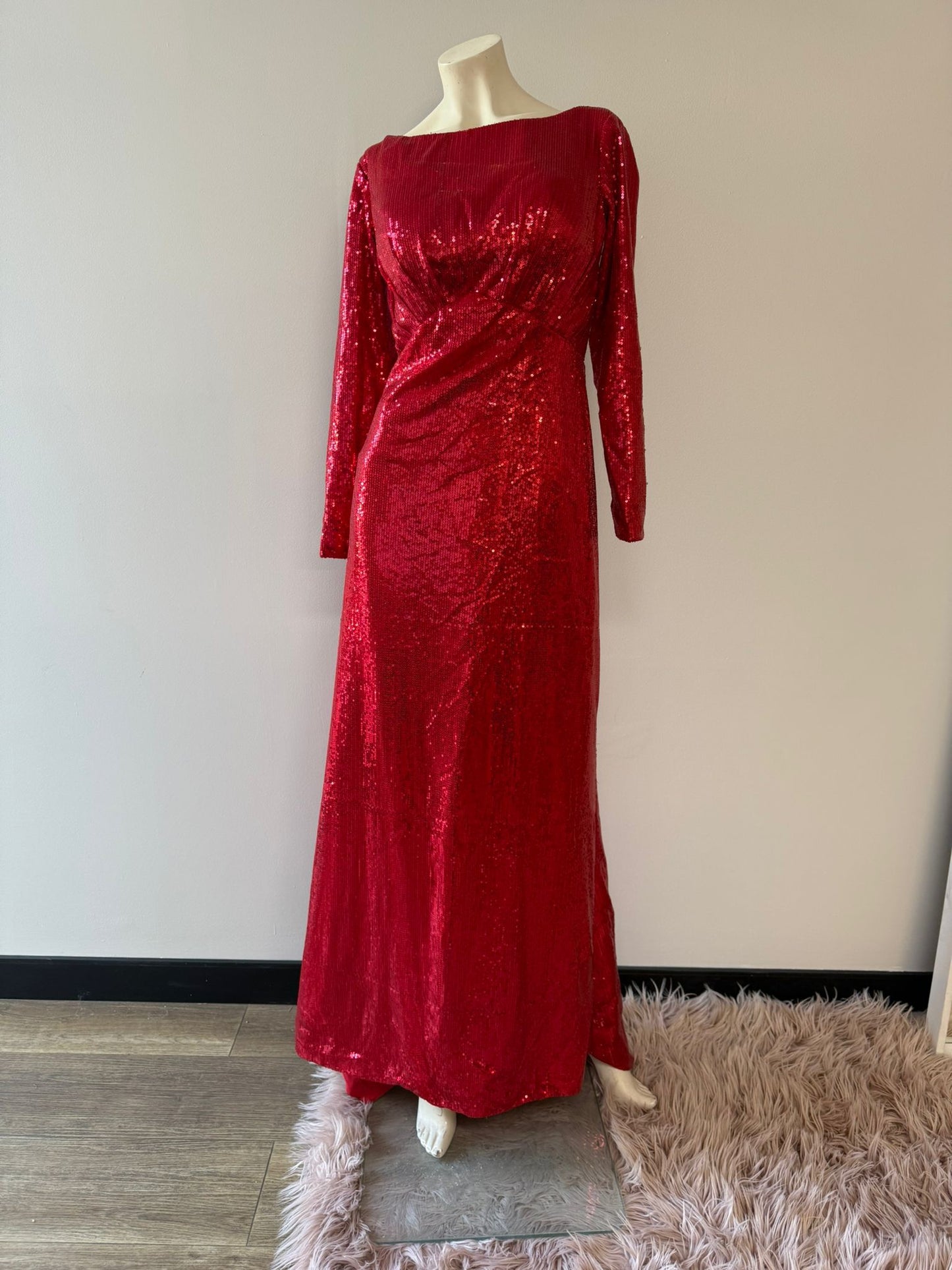 Red Sequin Gown | Make a Bold Entrance with Glamorous Evening Dress for Formal Events & Galas