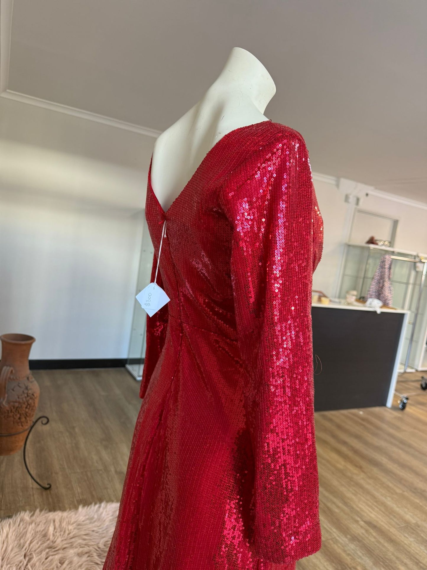 Red Sequin Gown | Make a Bold Entrance with Glamorous Evening Dress for Formal Events & Galas