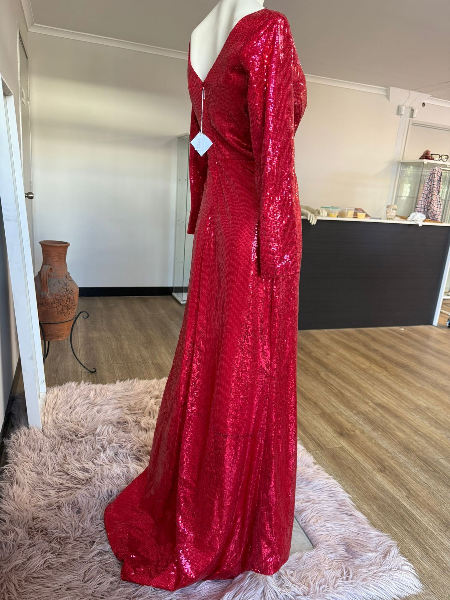 Red Sequin Gown | Make a Bold Entrance with Glamorous Evening Dress for Formal Events & Galas