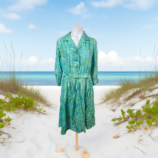 Aqua Artistry Shirt Dress