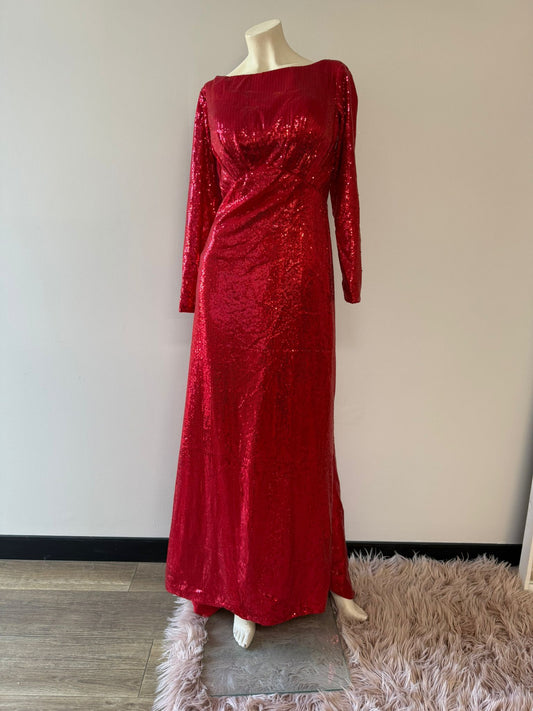 Red Sequin Gown | Make a Bold Entrance with Glamorous Evening Dress for Formal Events & Galas