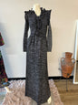 Cellini The Italian Look – Elevate Your Wardrobe with a Timeless Charcoal Ruffle Knit Maxi Dress