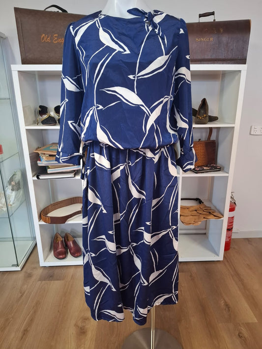 Azure Foliage Midi Dress