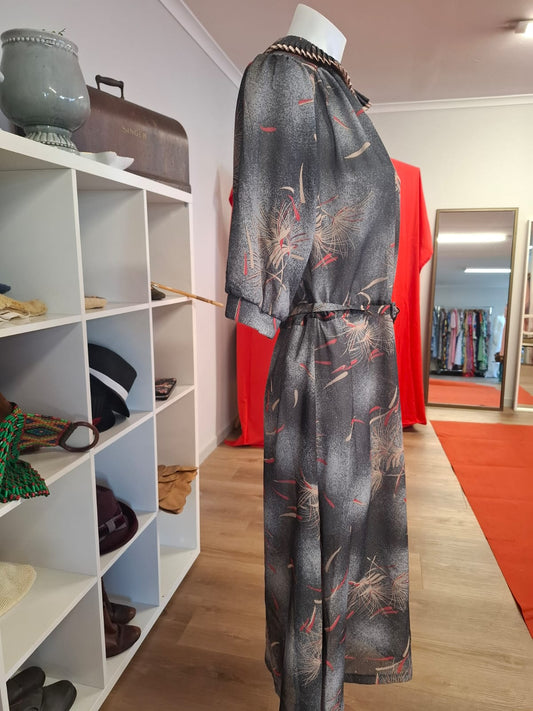 Vintage Whispers Midi Dress