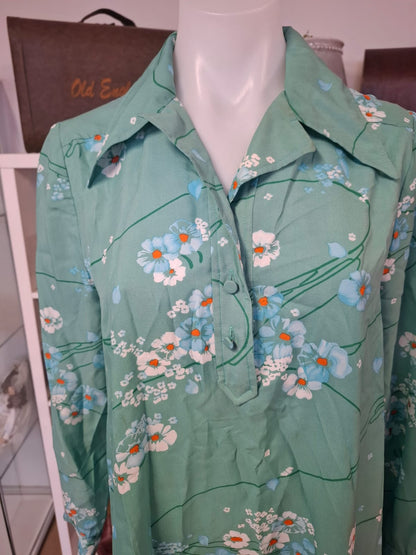 Mint Blossom Shirt Dress