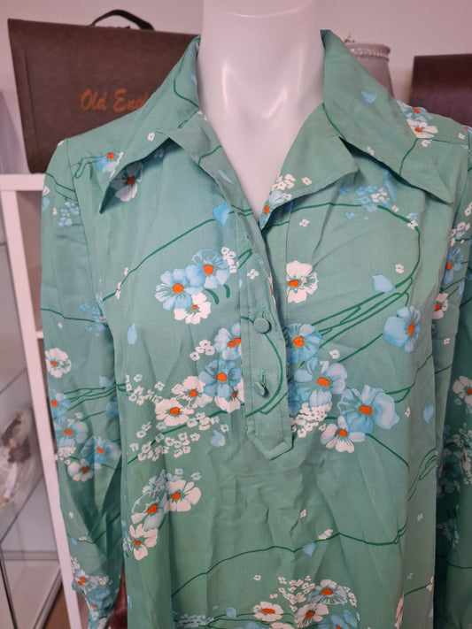 Mint Blossom Shirt Dress