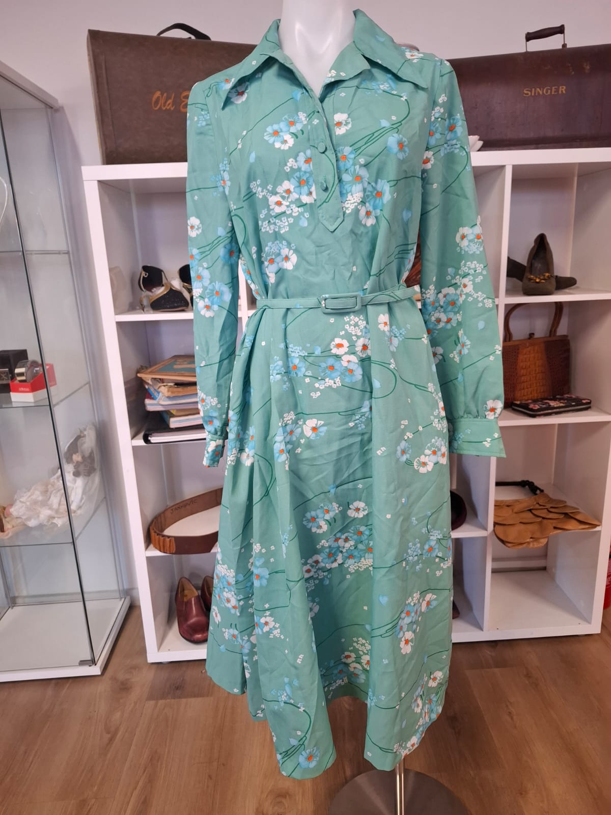 Mint Blossom Shirt Dress