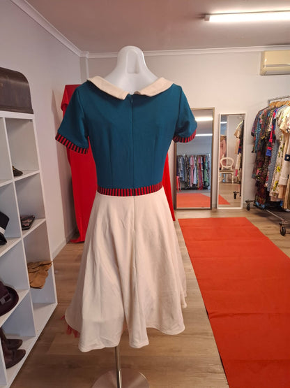 Retro Sailor Chic Midi Dress