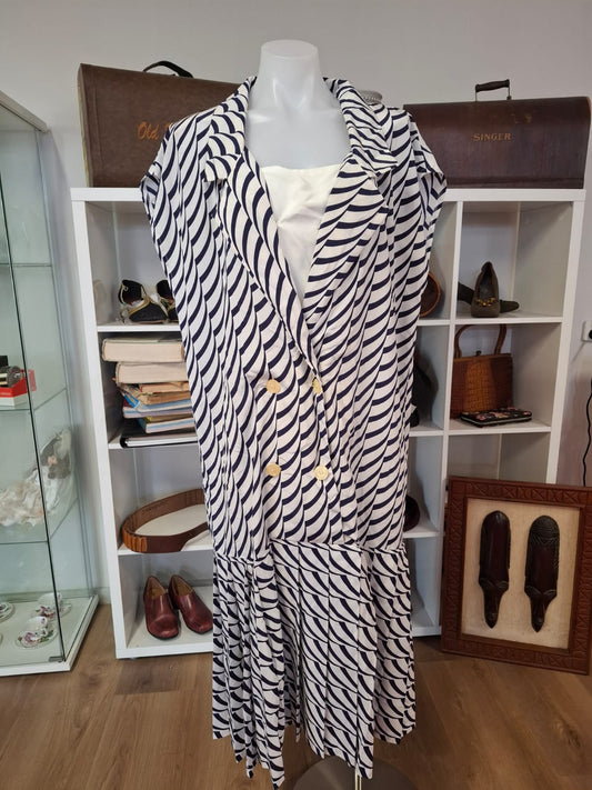 Art Deco Wave Maxi Dress